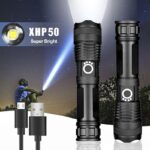 Rechargeable Zoom LED Flashlight USB Torch Light – With Battery - Image 2