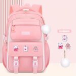 Kids Backpack Children School Bags for Girls Orthopedic Waterproof Primary Schoolbag Book Bag (pink)