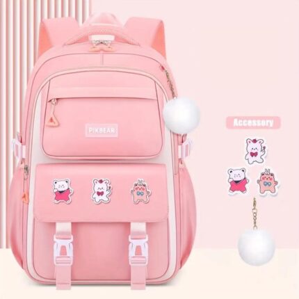 Kids Backpack Children School Bags for Girls Orthopedic Waterproof Primary Schoolbag Book Bag (pink)