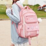 Kids Backpack Children School Bags for Girls Orthopedic Waterproof Primary Schoolbag Book Bag (pink) - Image 2