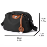 Gelory Casual Travel Waterproof Messenger Bag Trendy Black - Image 5