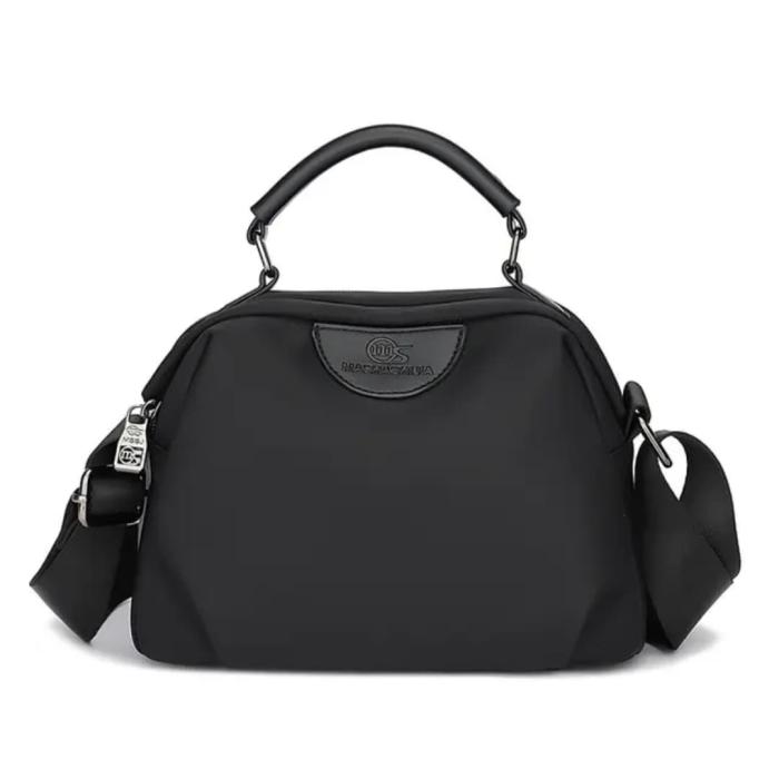 1775111575-IMG-20250421-WA0056-(1) New Portable Nylon Cloth with Cowhide Shoulder Bag Black - Image 1
