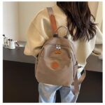 2026 New Hot Women's Backpacks Designer High Quality Soft Nylon Simple Fashion Bag Grey - Image 4