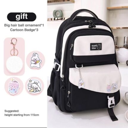Cute Casual Premium Kids School Backpack (Black)