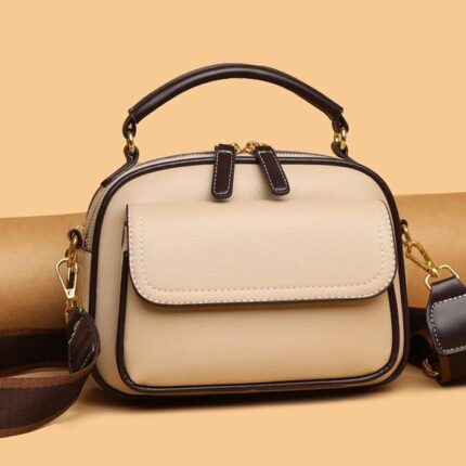 New Sac a Main Women Handbag soft small Shoulder Pu Leather Tote Hand Bags for Ladies Apricot