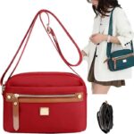 Nylon Fashion Cross-body Bag Lightweight Portable Shoulder Bag(maroon color) - Image 3