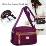 Nylon Fashion Cross-body Bag Lightweight Portable Shoulder Bag(purple color) - Image 2