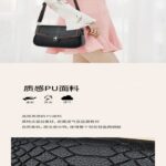 Small Handbags PU Leather High Quality Shoulder Bags for Lady Fashion Black - Image 4