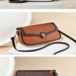 Small Handbags PU Leather High Quality Shoulder Bags for Lady Fashion Brown - Image 2