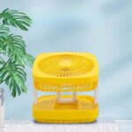 Rechargeable Soft Light Desktop Silent Foldable Electric Table Fan (JK-F666)Yellow - Image 4