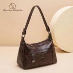 Stylish Practical Large Capacity Crossbody Bag (Coffee) - Image 3