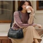 Stylish Practical Large Capacity Crossbody Bag (Black) - Image 4