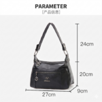 Stylish Practical Large Capacity Crossbody Bag (Black) - Image 5