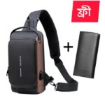 shoulder bag With Lock – Brown( FREE Wallet ) - Image 2