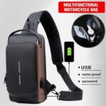 shoulder bag With Lock – Brown( FREE Wallet )