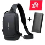 shoulder bag With Lock - Black ( FREE Wallet ) - Image 3