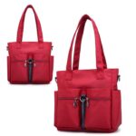 Women Casual Large Capacity Waterproof Oxford Cloth Bag(maroon) - Image 3