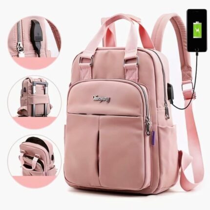 New leisure nylon ladies CHINA Bagpack pink