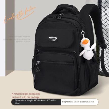 Middle School, High School, and College Students' Schoolbags Stain-Resistant Backpacks (Black)