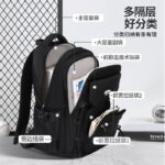 Middle School, High School, and College Students' Schoolbags Stain-Resistant Backpacks (Black) - Image 4