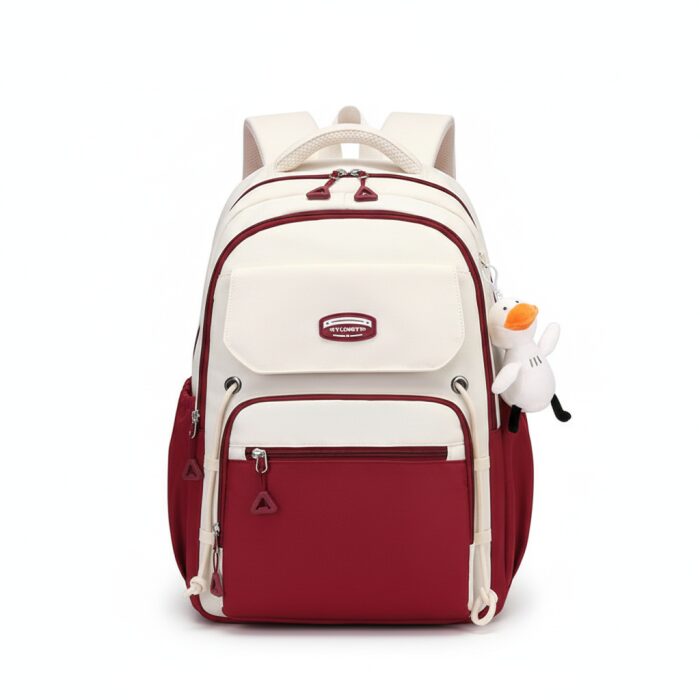 1775105289-school_s1 Middle School, High School, and College Students' Schoolbags Stain-Resistant Backpacks (Red) - Image 1