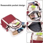 Middle School, High School, and College Students' Schoolbags Stain-Resistant Backpacks (Red) - Image 2