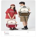 Middle School, High School, and College Students' Schoolbags Stain-Resistant Backpacks (Red) - Image 5