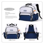 Middle School, High School, and College Students' Schoolbags Stain-Resistant Backpacks (Blue) - Image 4