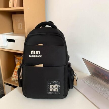 Schoolbags, College ' Cute Large-Capacity Backpacks, Simple Casual Backpacks(Black)
