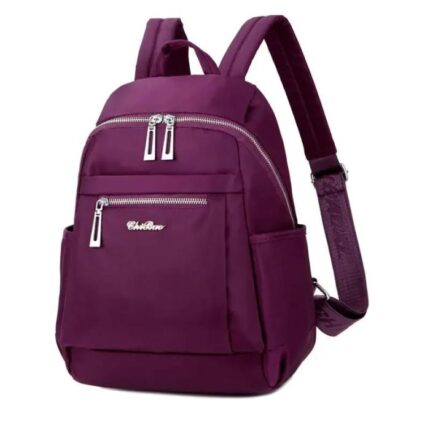 Nylon Backpack Durable Waterproof Casual Shoulder Bag purple Color
