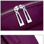 Nylon Backpack Durable Waterproof Casual Shoulder Bag purple Color - Image 3