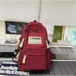 Aesthetic Large Capacity Cute Backpack (RED) - Image 5