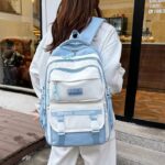 Academy Style School Bag Book Bag Lightweight College Student Backpack(blue) - Image 2