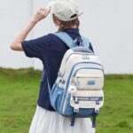 Academy Style School Bag Book Bag Lightweight College Student Backpack(blue) - Image 3