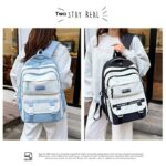 Academy Style School Bag Book Bag Lightweight College Student Backpack(blue) - Image 5