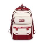 Academy Style School Bag Book Bag Lightweight College Student Backpack(Red) - Image 5