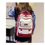 Academy Style School Bag Book Bag Lightweight College Student Backpack(Red) - Image 3