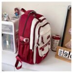 Academy Style School Bag Book Bag Lightweight College Student Backpack(Red) - Image 2