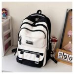 Academy Style School Bag Book Bag Lightweight College Student Backpack(Black)
