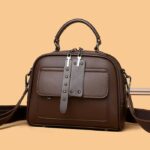 High end ladies' handbag multi-layer large capacity commuting bag Coffee - Image 2