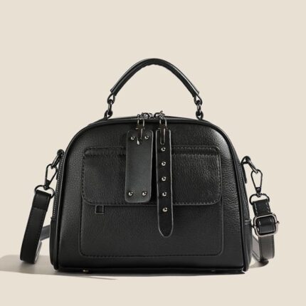 High end ladies' handbag multi-layer large capacity commuting bag Black