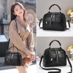 High end ladies' handbag multi-layer large capacity commuting bag Black - Image 3