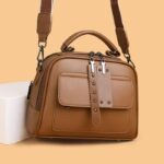 High end ladies' handbag multi-layer large capacity commuting bag Brown - Image 4