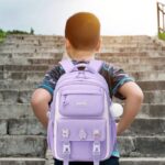 Kids Backpack Children School Bags Waterproof Primary Schoolbag Book Bag (purple) - Image 3