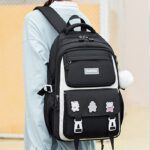 Kids Backpack Children School Bags Waterproof Primary Schoolbag Book Bag (black) - Image 2