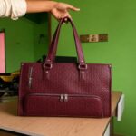 Women's Premium Lunch Tote & Pouch Set(Maroon) - Image 4