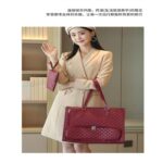 Women's Premium Lunch Tote & Pouch Set(Maroon) - Image 2